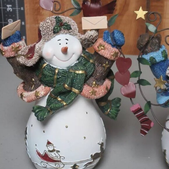 Home Interiors and Gifts Christmas Snowmen Snowman Large 8" Set of 3 - Picture 7 of 11